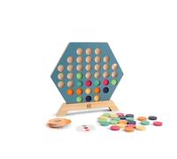BS Toys Juego de Mesa 3 en una Fila - Variante de Cuatro GANA - Juego de Estrategia Hexagonal de Madera con Cartas Reversibles - para niños a Partir de 5 años y Mayores - 2-4 Jugadores