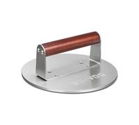 BS-VOG 21,6 cm Prensa Hamburguesas, 1,15 kg de Peso con Mango de Madera, Smashed Burger en Acero Inoxidable para Carne, Patty, Steak, Bacon, Salchicha, Accesorios de Parrilla Profesional