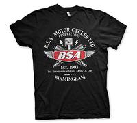 BSA Licenciado Oficialmente Motor Cycles Sparks Hombres Camiseta (Negro), 2X-Large