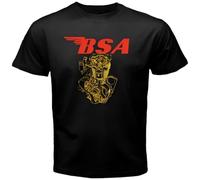 BSA Motorcycle Machine Logo T-Shirt Printed tee Graphic Top for Men Shirt Black L