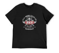 BSA Motorcycles Spark Plugs Birmingham Small Arms Mens T-Shirt Fashion Casual Unisex Black tee L