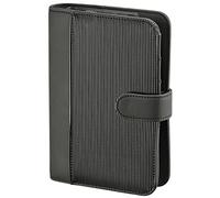 BSB Agenda semanal 2026 - aprox. A6 - 1 semana = 2 páginas - lámina suave, diseño de surcos de poliuretano, color negro, carpeta de anillas con 6 agujeros, rellenable, modelo compacto, 02-0406