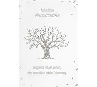 bsb Tarjeta de condolencia para funeral, tarjeta de condolencias con sobre, tarjeta de condolencias de alta calidad con diseño de árbol, tarjeta de condolencias en 11,5 x 17,0 cm
