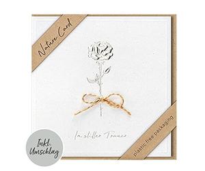 bsb - Tarjeta de condolencias con motivo cariñoso - Tarjeta de naturaleza - Tarjetas de condolencias sostenibles con sobre - Tarjetas de agradecimiento de luto - Tarjetas de luto 15,5 x 15,5 cm