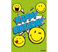 bsb Tarjeta de cumpleaños con texto en alemán "Feliz cumpleaños", sobre amarillo