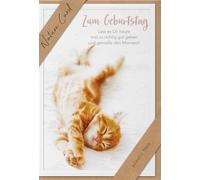 bsb Tarjeta de cumpleaños con texto en alemán "Naturaleza Card - Gato - sobre papel kraft