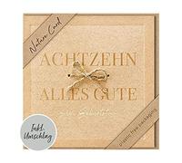 bsb - Tarjeta de cumpleaños número 18 - Nature Card - Tarjetas sostenibles para cumpleaños - Tarjetas de cumpleaños con sobre - Tarjeta de cumpleaños para mujeres y hombres - Tarjeta de felicitación