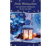 bsb Tarjeta de felicitación navideña con diseño de farolillo nevado