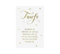 bsb Tarjeta de felicitación para bautizo "Zur Taufe" sobre fondo blanco con texto dorado