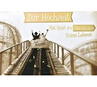 bsb Tarjeta de felicitación para boda, tarjeta de felicitación para boda, diseño de montaña rusa, sobre crema, 911190-2