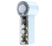 Bsbkoj 199-Gear Handheld Personal Fan, Powerful Mini Fan, 10,6 x 4,6 cm Stepless Speed Control, LED Battery Power Indicator, Whisper-Quiet with Modern Style, Portable Travel for Beach