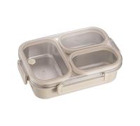 Bsbkoj 3-Compartment Lunch Box - Recipiente aislado a prueba de fugas, 24 x 17 x 6,5 cm, recipiente de acero inoxidable, transportador de alimentos térmicos, con secciones, juego de preparación