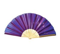 Bsbkoj Abanicos de mano plegables, abanico plegable holográfico decorativo grande, 25.2 x 12.99 x 0.39 pulgadas, accesorio ligero para festivales, elegante accesorio de baile para eventos musicales