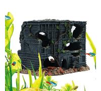 Bsbkoj Acuario Cave Decor, Fish Tank Decorative House, Realistic Aquatic Life Habitat Ornament, Natural-Looking Craft Design, 1 Piece, for Reptil and Fish Tank Accessories