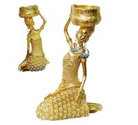 Bsbkoj African Woman Statue, Resin Art Sculpture, Hand-Carved Decorative Figurine, Vintage Aesthetic Home Décor, Elegant Table Ornament, Portable Compact Ideal for Living Room,