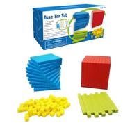 Bsbkoj Base Ten Blocks, Math Manipulatives Learning Set, Educational Counting Blocks for Preschool & Elementary, Teach Number Concepts & Place Value, Packaging Size 9.25x4.33x4.33 Inches