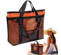 Bsbkoj Beach Bag Pool Tote Pouch, Sandproof Lightweight Travel Vacation Handbag Organizer, Women Outdoor Camping Picnic Swimming Resort Accessories Day Trips Holiday Accessories, naranja, Siehe