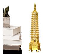 Bsbkoj Brass Tower Sculpture, Brass Decor, Decor with Ornate Detail, Powerful Symbol Figurine, Study Room Ornament with Ancient Style, Table Decoration for Living Room Work Area