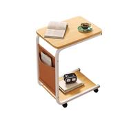 Bsbkoj C Shaped End Table, Small Side Table For Living Room, Movable Side Table with Wheels, Double Layer Sofa Table, Bedside C-Shaped Table, Side Table For Small Spaces, Modern C-Shaped End Table
