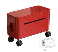 Bsbkoj Caja de gestión de con ruedas y organizador de de múltiples ranuras, estuche de almacenamiento de de mesa para cargadores, regletas y adaptadores, perfecto para configuración de j