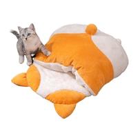 Bsbkoj Cama para Perros con Cueva de la Cubierta, Cama de Gato | Camas de Mascotas para Gatos | Casa de Forma de Perro con un Calentamiento cómodo de Lujo sin Deslizamiento para Todas Las Estaciones