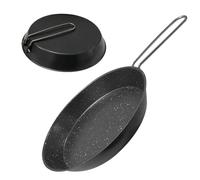 Bsbkoj Camping Frying Pan, Outdoors Non-Stick Skillet, Folding Handle, Compact and Lightweight, 7.87 inches, for Stoves Oven Home Kitchen Dormitory Travel Backpacking Picnic Outdoor