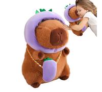 Bsbkoj Capybara Plush, Soft Vegetable-Themed Stuffed Animal Doll, 28 cm Plushiez with Hat and Bag, Adorable Decorative Toy for Living Room, Bedroom, Study, Kids and Collectors
