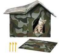 Bsbkoj Casa para Gatos De Exterior,Casa Térmica para Mascotas Que Incluye Cojín - Refugio De Mascotas para Clima Frío,para Patio, Camping, Playa, Balcón, Jardín, Exterior, Apartamento, Viaje