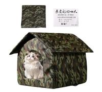 Bsbkoj Cat Shelter - Folding Weatherproof Tent Bed for Stray Cats, Outdoor Winter Sleeping with Windproof Design, Pet Cave Condos for Patio, Balcony, Yard, Garden, Portable Fabric House Animals