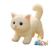 Bsbkoj Cat Toy, Electric Stuffed Animal, 19 x 11 x 17 cm Kitten with, Reusable Plush Walking Criature, Interactive Robot con bonito estilo, para niños, hijas, niñas, niños y hijos