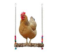 Bsbkoj Chicken Coop, Wooden Poultry Playground with Bells Durable Enrichment Toy Design, Climbing Chewing Bird Perch Accessory, Chicken Category for Hens Rooster Parrots Cage Run Backyard