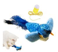 Bsbkoj Chirping Bird Cat Toy, Yellow/Green/Blue Interactive Touch Activated Kitten Toy, 5.12x2.76x2.76 Inches Realistic Tweeting Catnip Plaything for Indoor Play and Exercise