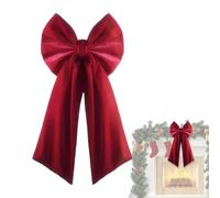 Bsbkoj Christmas Bows, Holiday Decoration Bows, Red Door Display, Velvet Fabric Design, Oversized Festive Accent, Seasonal Home Enhancement for Entryways Mantels Staircases Weddings Winter