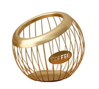 Bsbkoj Coffee Pod Basket, Large Capacity Iron Organizer, Versatile Spacious Stylish Storage Holder for Kitchen Counter and Desktop, 7.87x7.28 inches, Black, White, Gold