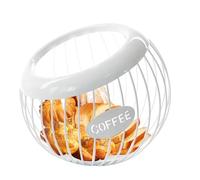 Bsbkoj Coffee Pod Basket, Large Capacity Iron Organizer, Versatile Spacious Stylish Storage Holder for Kitchen Counter and Desktop, 7.87x7.28 inches, Black, White, Gold