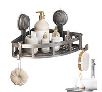 Bsbkoj Corner Shower Organizer, Suction Cup Organizer Shelf, No Drilling Storage Rack, Space Aluminum Bathroom Drainer Holder for Shampoo and Shower Gel, 11.02x8.07x4.92 pulgadas