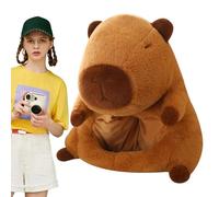 Bsbkoj Cute Capybara Headwear, Soft Capybara Plush Heads Cover, 14.96x13.78 inches Adorable Animal Head Masque Stuffed Hat, Cartoon Costume Accessory for Celebration