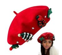 Bsbkoj Cute Holiday Beret Hat, Adjustable Soft Knit Winter Headwear for Trendy Seasonal Style with Comfortable Fit, Ideal Accessory for Travel, Commuting, Photography, College, Teen Girls, Ladies