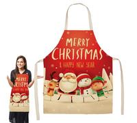 Bsbkoj Delantales de Papá Noel, Delantales para hornear de Navidad, Delantal Decorado de Navidad, Delantales Rojos para Adultos, Accesorios de Cocina para Adultos, 25.5 x 20.8 Pulgadas, Estilo doce