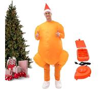 Bsbkoj - Disfraz de pavo para acción de gracias - Traje inflable unisex de pollo con ventiladores | Disfraz de Cosplay de pavo para Navidad - Para adultos amateur Familia Mujer Marido