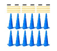 Bsbkoj Dog Agility Training Hurdle Cone Set, 14.9x14.9x10.5 Inches Cone with Bar, Height Adjustable Jump, Portable Hardware with Slotted Design, Obedience Equipment for Backyard and Gym