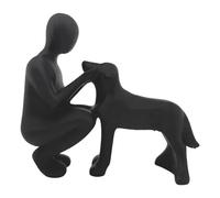 Bsbkoj Dog Statues Home Decor, Artistic Puppy Owner Shelf Sculpture with Handcrafted Build, 11x4x10 cm Resin Pet Decor, Home Accessory with Contemporary Style, Dog for Bedroom and Desk