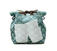 Bsbkoj Embroidered Tea Set Storage Bag, 3.54x3.35x3.35 Inches Bag with Floral Build, Decorative Container, Portable Tea Container, Travel Pouch with Aesthetic Style, Accessory for Office and Picnic