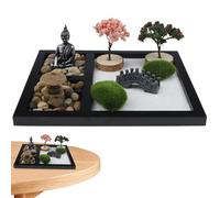 Bsbkoj Escritorio jardín Zen, jardín Zen para Escritorio - Meditación de jardín de Crafts en Miniatura Acento japonés,Meditación de Mesa Decoración Zen para Entrada, Sala de Estar en el hogar, Lugar