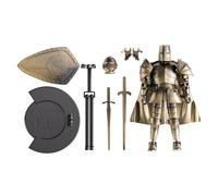 Bsbkoj Figura de acción de caballero medieval, figura móvil de cuerpo completo multiarticulada, modelo de estatua de cabeza giratoria de 360° para decoración de escritorio, exhibición de mesa de
