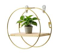 Bsbkoj Floating Shelves, Round Storage Organizer, 7.8-Inch High- Build with Sturdy Seal, Iron and Wood Hardware, Modern Tool with Sleek Style, Mounting Stand for Kitchen and Nursery