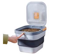 Bsbkoj Food Storage Bin, Airtight Dry Food Container, Large Bin with Locking Lid, Foldable Silicone Grain Saver, Compact Style Kitchen Organizer, Fresh Keeper for Indoor Pets