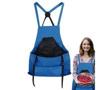 Bsbkoj Gardening Apron, Farm Clothing Fruit Picking, 23.62x19.69x7.87 inches Adorable Crossover Back with Large Capacity Pockets, Durable Harvesting Aprons for Women Men, azul, Siehe Beschreibung