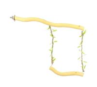 Bsbkoj Jaula de pájaros, oscilación de loro de madera, barra para masticar perca | Perca Perca de madera | Suministros para mascotas para agapornis cockatiel, ondulado, pinzones, mynah