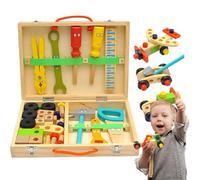 Bsbkoj Juego de herramientas para niños, juego educativo de madera, herramientas de juguete para niños, para habitación de los niños, sala de juegos, guardería, cumpleaños, niñas a partir de 2, 3, 4